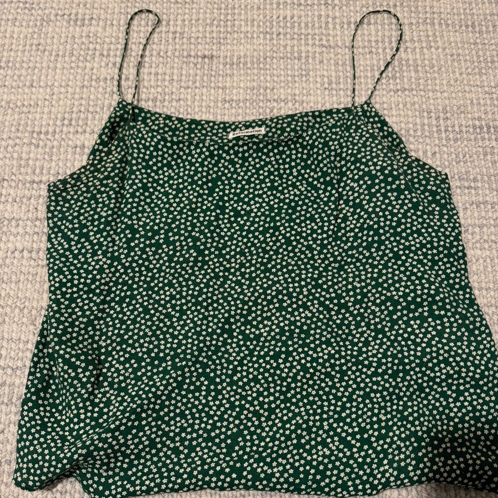 Reformation green print Sz XL top tank